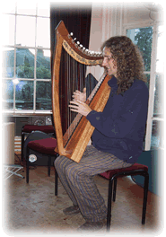 Daeva on Celtic harp